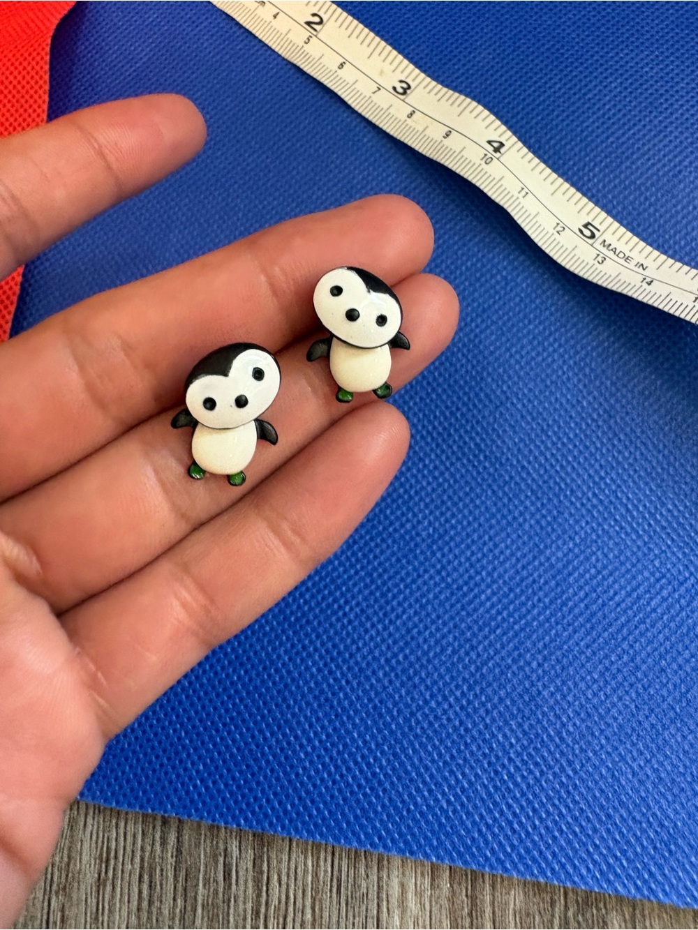 black and white penguin 
Earrings